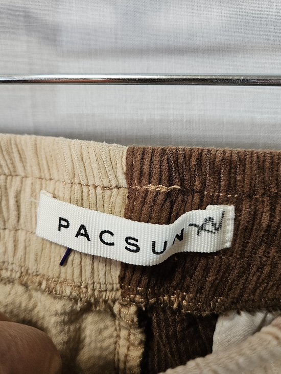 Mens Pacsun Patchwork Corduroy Jogger Pants - Brown/Beige - Picture 10 of 14
